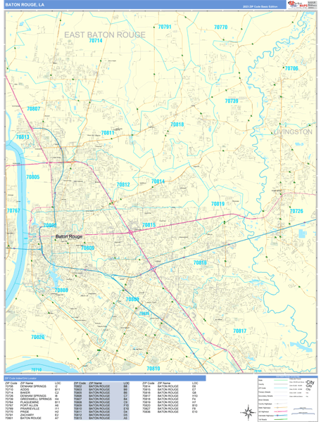Baton Rouge City Digital Map Basic Style